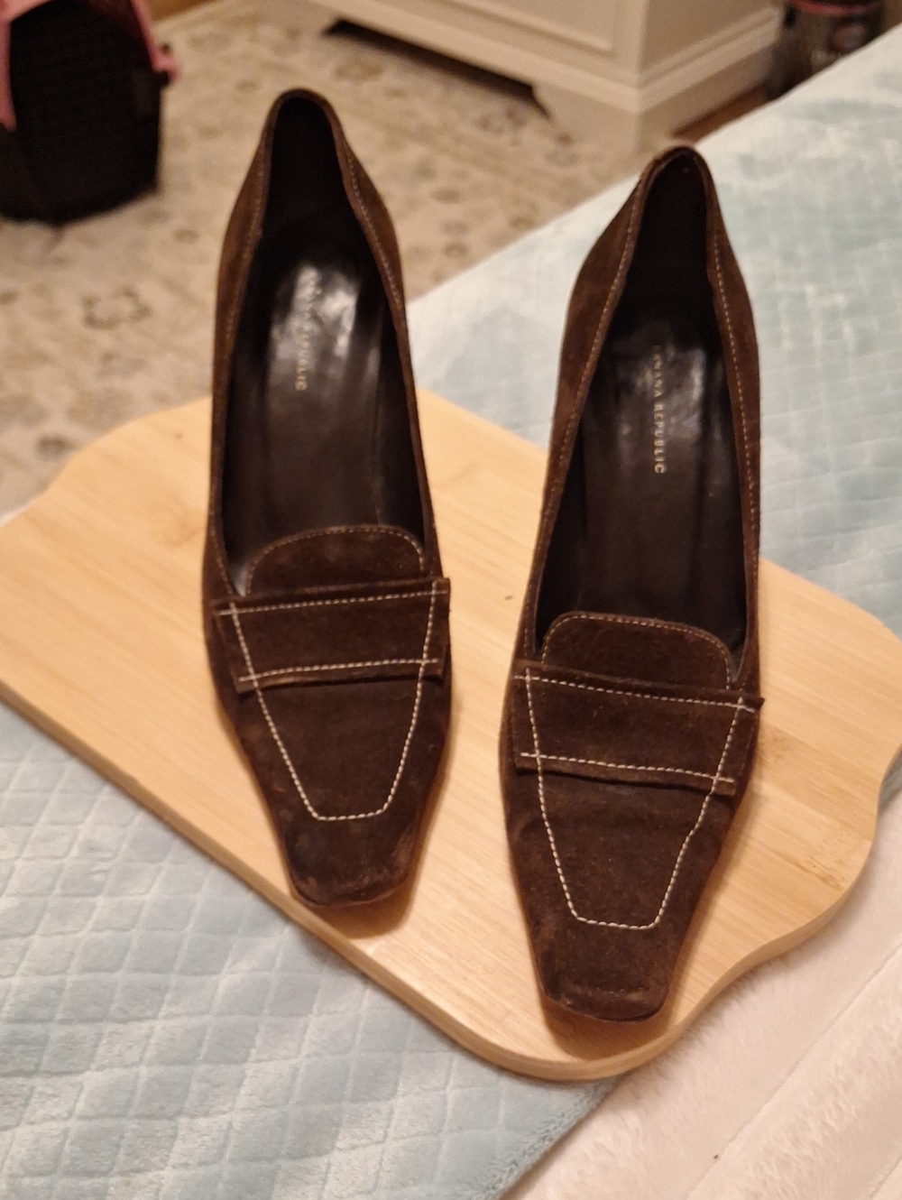 Banana Republic Brown Suede Loafers With Leather Soles